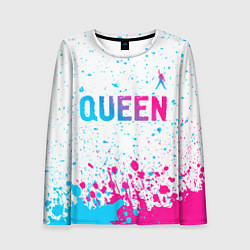 Женский лонгслив Queen neon gradient style: символ сверху