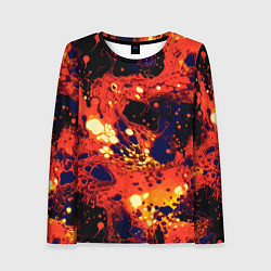 Женский лонгслив Огненная вулканическая лава