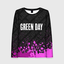 Лонгслив женский Green Day rock legends посередине, цвет: 3D-принт