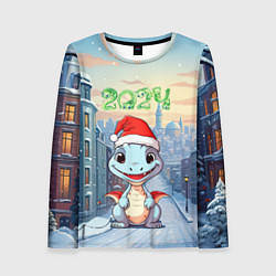 Лонгслив женский Праздничный дракон 2024, цвет: 3D-принт