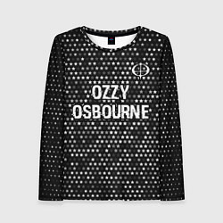 Женский лонгслив Ozzy Osbourne glitch на темном фоне посередине