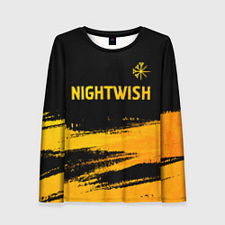 Лонгслив женский Nightwish - gold gradient посередине, цвет: 3D-принт