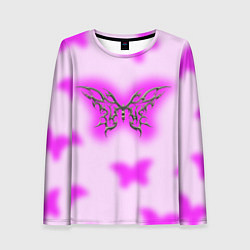 Женский лонгслив Y2K purple butterfly