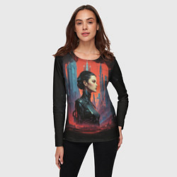 Лонгслив женский Девушка из далекого будущего, цвет: 3D-принт — фото 2