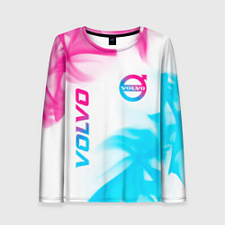 Лонгслив женский Volvo neon gradient style вертикально, цвет: 3D-принт