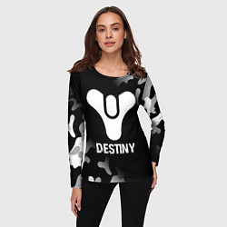 Лонгслив женский Destiny glitch на темном фоне, цвет: 3D-принт — фото 2