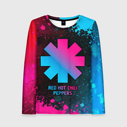 Женский лонгслив Red Hot Chili Peppers - neon gradient