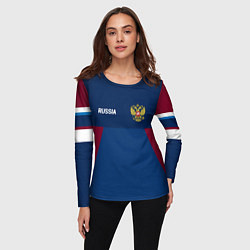 Лонгслив женский Спортивная Россия, цвет: 3D-принт — фото 2