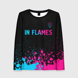 Лонгслив женский In Flames - neon gradient посередине, цвет: 3D-принт