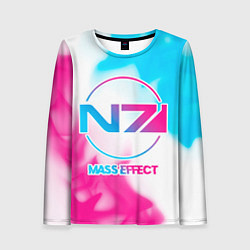 Лонгслив женский Mass Effect neon gradient style, цвет: 3D-принт