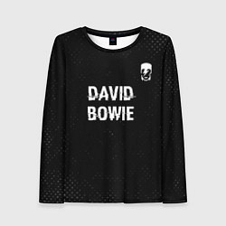 Лонгслив женский David Bowie glitch на темном фоне посередине, цвет: 3D-принт