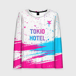 Женский лонгслив Tokio Hotel neon gradient style посередине