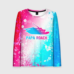 Женский лонгслив Papa Roach neon gradient style