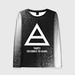 Женский лонгслив Thirty Seconds to Mars glitch на темном фоне