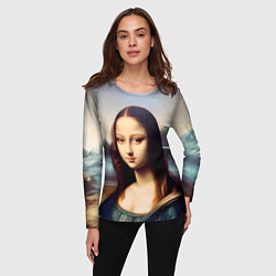 Лонгслив женский Нейросеть - азиатская Мона Лиза, цвет: 3D-принт — фото 2