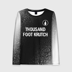Лонгслив женский Thousand Foot Krutch glitch на темном фоне посеред, цвет: 3D-принт