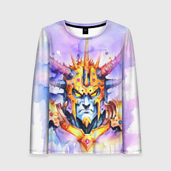 Лонгслив женский Оранжевый робот с рогами, цвет: 3D-принт