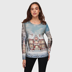 Лонгслив женский Звездное кружево новогодней ночи, цвет: 3D-принт — фото 2