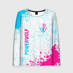 Женский лонгслив Powerwolf neon gradient style вертикально