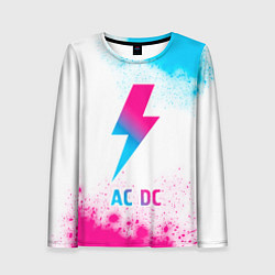 Женский лонгслив AC DC neon gradient style