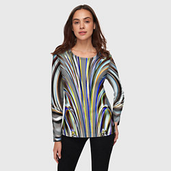 Лонгслив женский Струйчатый перламутровый узор, цвет: 3D-принт — фото 2