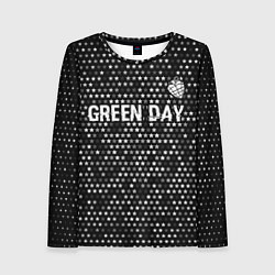 Женский лонгслив Green Day glitch на темном фоне посередине