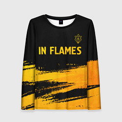 Женский лонгслив In Flames - gold gradient посередине