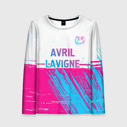 Женский лонгслив Avril Lavigne neon gradient style посередине