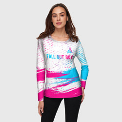 Лонгслив женский Fall Out Boy neon gradient style посередине, цвет: 3D-принт — фото 2