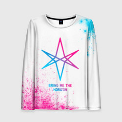 Лонгслив женский Bring Me the Horizon neon gradient style, цвет: 3D-принт