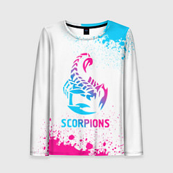 Женский лонгслив Scorpions neon gradient style