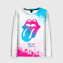 Женский лонгслив Rolling Stones neon gradient style