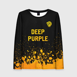Лонгслив женский Deep Purple - gold gradient посередине, цвет: 3D-принт