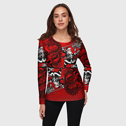 Лонгслив женский Дед Мороз с копьем и драконом, цвет: 3D-принт — фото 2