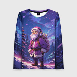 Лонгслив женский Cartoon Santa, цвет: 3D-принт