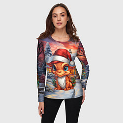 Лонгслив женский Символ нового 2024 года маленький дракон, цвет: 3D-принт — фото 2