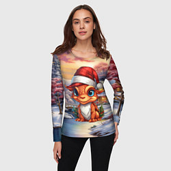 Лонгслив женский Символ нового 2024 года маленький дракон, цвет: 3D-принт — фото 2