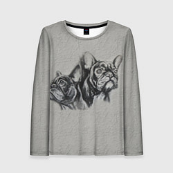 Лонгслив женский Французские бульдоги пара, цвет: 3D-принт