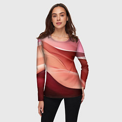 Лонгслив женский Нежная персиковая абстракция, цвет: 3D-принт — фото 2