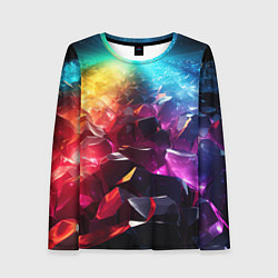Лонгслив женский Радужные блестящие камни, цвет: 3D-принт