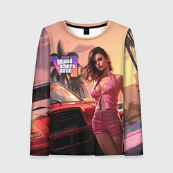 Лонгслив женский GTA 6 girl vice city, цвет: 3D-принт