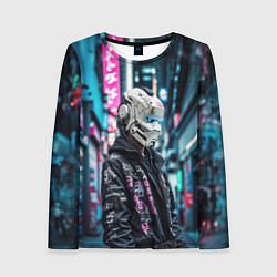 Женский лонгслив Тинейджер в кибернетическом шлеме