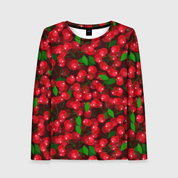Женский лонгслив Красная спелая вишня