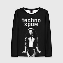 Женский лонгслив Techno храм дерзкая монашка