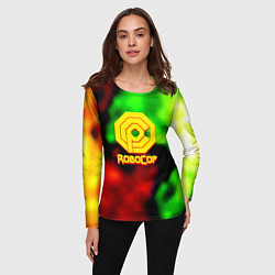 Лонгслив женский Робот полицейский flame, цвет: 3D-принт — фото 2