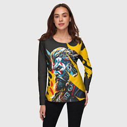 Лонгслив женский Портрет мужественного викинга, цвет: 3D-принт — фото 2