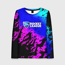 Лонгслив женский Rocket League neon game, цвет: 3D-принт