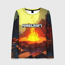 Лонгслив женский Minecraft костер и лого, цвет: 3D-принт