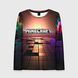 Лонгслив женский Minecraft логотип и кубы, цвет: 3D-принт