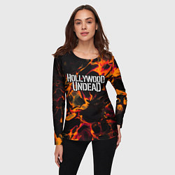 Лонгслив женский Hollywood Undead red lava, цвет: 3D-принт — фото 2